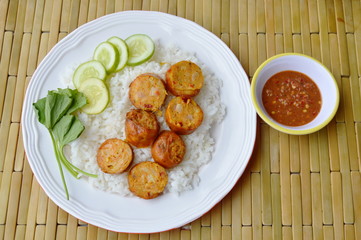 Thai tradition pork sausage and chili shrimp paste