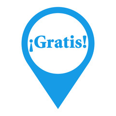  Icono plano localizacion texto ¡Gratis! azul