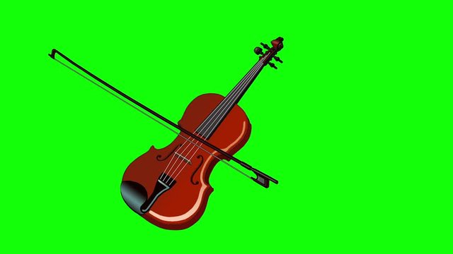 Violin Playing. Animated footage isolated on green screen. Looped motion graphic.