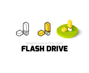 Flash drive icon in different style
