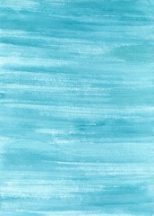 Hand drawn turquoise blue watercolor abstract paint texture. Raster splash background.