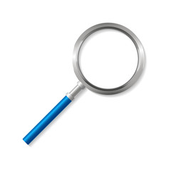 Blue Magnifying Glass Zoom Tool. Vector