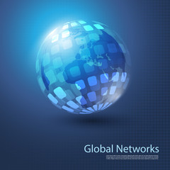 Fototapeta na wymiar Global Networks, Vector for Your Business