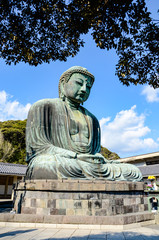 Great Buddha Kamakura, white cloud, blue sky