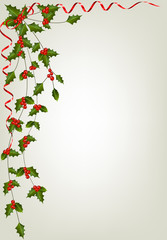 Christmas Berries garland with red ribbon