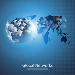 Global Networks - Information Flow Design Concept | Eps 10 Vector for Your Business