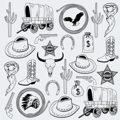 Cowboy seamless pattern