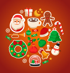 Merry Christmas Elements  : Vector Illustration