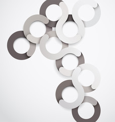 White interlocking circles on  light background
