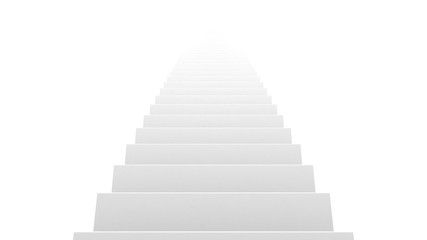 Straight stairs on a white background