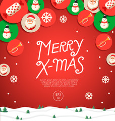 Naklejka na ściany i meble Merry Christmas Elements : Vector Illustration