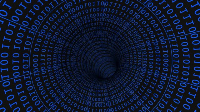 Tunnel of Binary Numbers - 3D