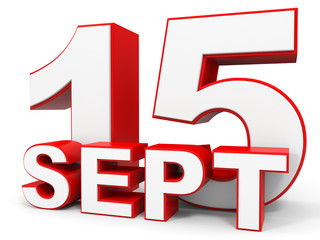 September 15. 3d text on white background.