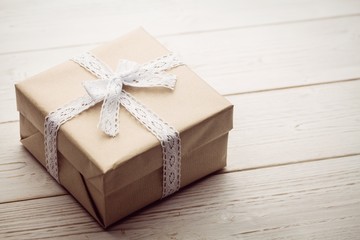 overhead view of a present 