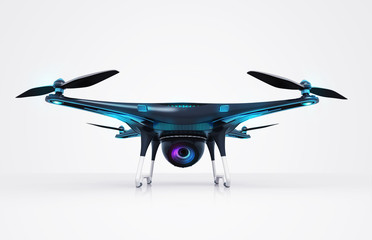 isolated modern camera drone - obrazy, fototapety, plakaty