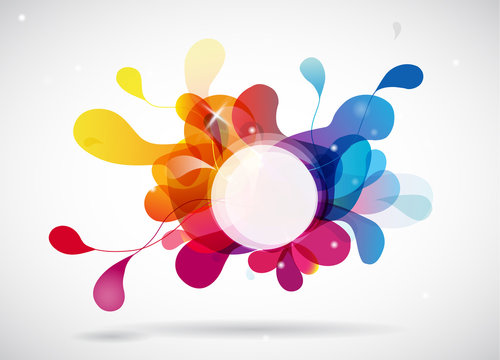 Abstract colored background with circle.