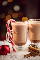 Extreme close up view of composite image of hot chocolates