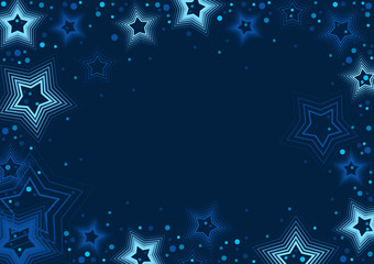 Blue Stars Background - Christmas Pattern Illustration, Vector