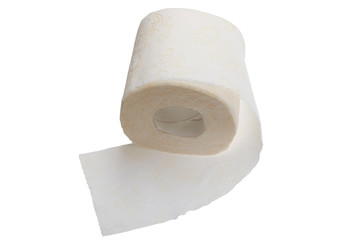 White toilet paper Isolated on a white background.