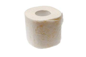 White toilet paper Isolated on a white background.