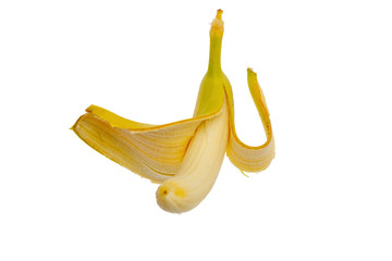 Banana peeled isolated on white background