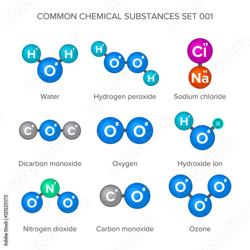 Molecular Structures Of Common Chemical Substances Stock Image And Royalty Free Vector Files 1123