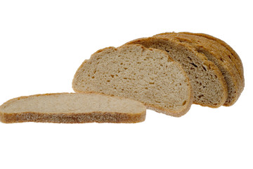 sliced bread isolated on white background