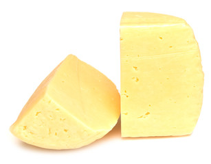 pieces of cheese isolated