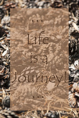 Vertical Autumn Card, Quote Life Is A Journey