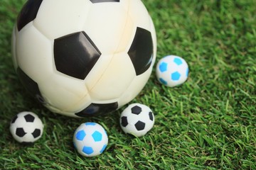 Fototapeta premium Soccer ball on field