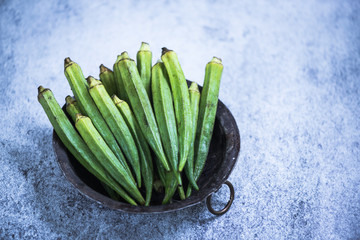 Okra whole vegetable