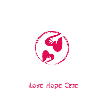 Love, Hope, Care Logo, Vector Illustration