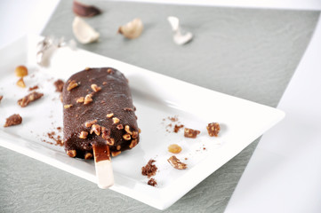 Melting Ice Cream Bar on White Tray