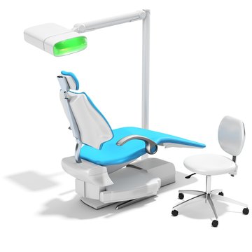 3d modern dental chair and light