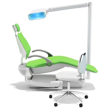 3d modern dental chair and light