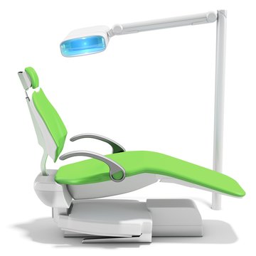 3d modern dental chair and light