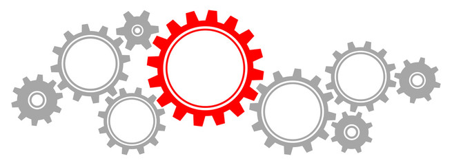 Gears Border Graphics Grey/Red