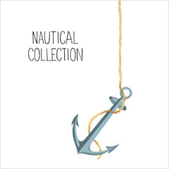 Vector illustration of anchor and rope © olga_bonitas