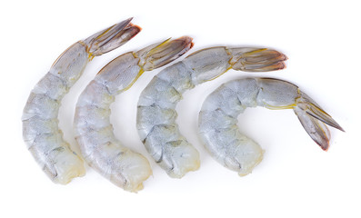 Fresh shrimp isolated on white