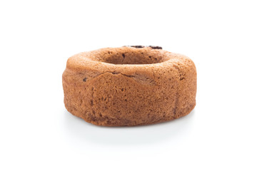 Chocolate donut isolated on white background