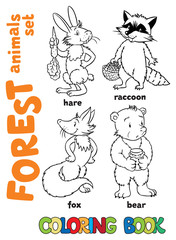 Forest animals coloring book