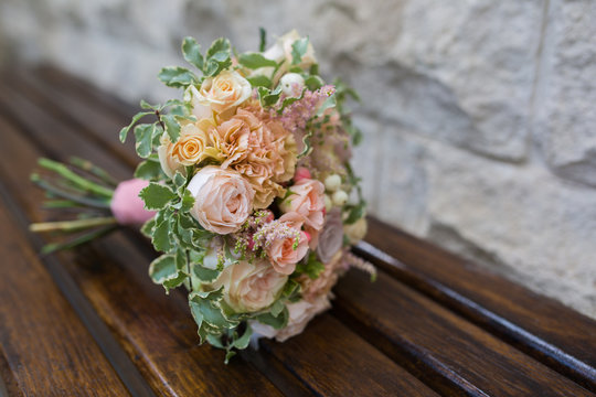 beautiful wedding bouquet from rose