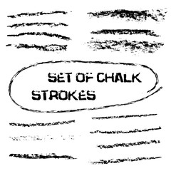 Vector chalk lines. Chalk hand drawn strokes. Vector hand drawn illustration