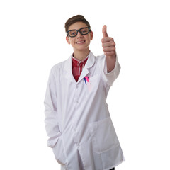 Cute teenager boy over white isolated background