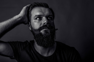 Studio shot of a handsome young man with retro look