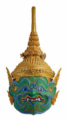Thai “Khon” mask head  “Indrajit