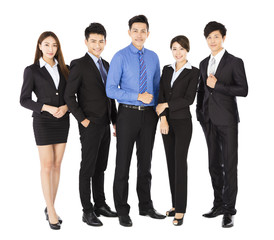 successful business team standing on white background