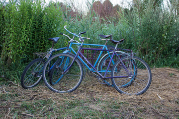 Fototapeta na wymiar old bikes outdoors