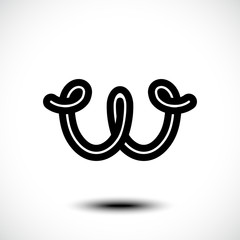 Vector illustration of abstract icon based on the letter W