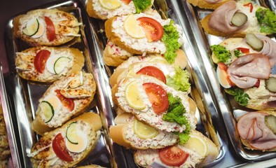 Close-up of appetizers in a tray